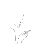 Person Smoking Line Art | Maak je eigen poster