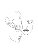 Three Faces Line Art | Maak je eigen poster