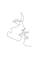 Couple Kissing Sketch | Maak je eigen poster
