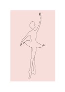 Pink Ballerina Dancing | Maak je eigen poster