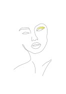 Abstract Face With Yellow Eyeshadow | Maak je eigen poster