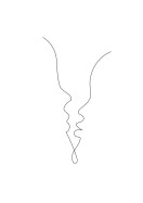 Two Faces In Profile Line Art | Maak je eigen poster