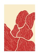 Red And Beige Shapes | Maak je eigen poster