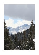 View Of Snowy Mountain And Forest | Maak je eigen poster