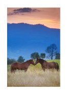 Horses In Mountain Landscape | Maak je eigen poster