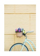 Bicycle With Flowers In Basket | Maak je eigen poster